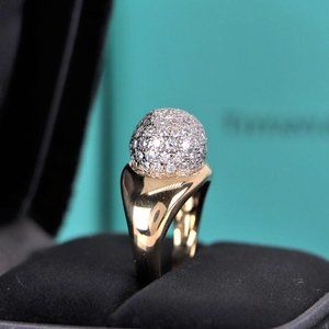 19006 Vintage Tiffany & Co. 18k Paloma Picasso Platinum Pave Diamond Ball Ring
